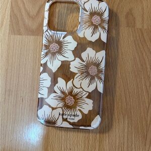 iphone 14 pro max Kate Spade Brown and White Floral Phone Case